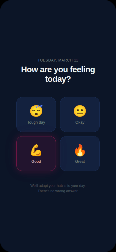 Daily energy check-in